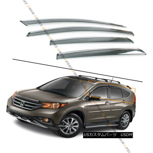 GAp[c FOR 2012-16 HONDA CRV CR-V CLIP-ON TYPE SMOKE TINTED WINDOW VISOR W/ CHROME TRIM 2012N?16Nz_CRV CR-V^N[I^Cv\[COeBhEBhEr[AW /Ng
