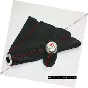GAp[c FOR MAZDA 3 6 RX8 RX7 CX5 6 SPEED LEATHER CHROME KNOB + RED STITCH SHIFT BOOT MAZDA 3 6 RX8 RX7 CX5 6Xs[hEU[ENmmu+bhEXeBb`EVtgEu[c