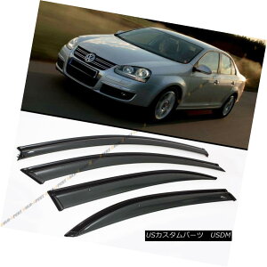 GAp[c SMOKE TINTED CLIP ON WINDOW VISOR W/ BLACK TRIM FOR 2006-2010 VW MK5 JETTA SEDAN ECh[rW^[W /ubNg2006-2010 VW MK5 JETTA SEDAN