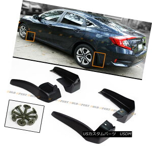 GAp[c 4PCS FRONT  REAR SPLASH GUARD MUD FLAPS FOR 2016-18 10TH GEN HONDA CIVIC SEDAN 4PCS FRONTamp; 2016-18 10th GENz_VrbNZ_̃AXvbVK[h}bhtbv