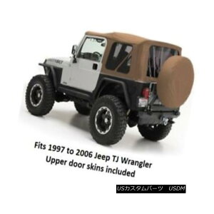 �y�E�\�t�g�g�b�v Jeep Replacement Soft Top with Tinted Windows for 97-06 Jeep TJ Wrangler - Spice �W�[�v�����p�\�t�g�g�b�v�A97-06�W�[�vTJ�����O���[ - �X�p�C�X �y���s�A���i�z