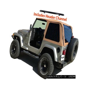 �y�E�\�t�g�g�b�v 1997-2006 Jeep Wrangler Bowless Soft Top Kit with Tint  Header Channel in Spice 1997�N?2006�N�W�[�v�����O���[�{�E���X�\�t�g�g�b�v�L�b�g�e�B���g��amp; �X�p�C�X�̃w�b�_�[�`���l�� �y���s�A