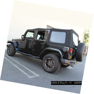 幌・ソフトトップ Jeep Wrangler 4DR JK Soft Top, 2010-17, Press Polish Windows, Black Canvas ジープラングラー4DR JKソフトトップ、2010-17、プレスポーランドのWindows、ブラックキャンバス