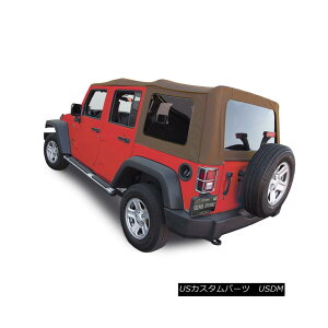 �y�E�\�t�g�g�b�v Jeep Wrangler 4 DR JK Soft Top, 2007-09, Tinted Windows, Saddle Sailcloth �W�[�v�E�����O���[4 DR JK�\�t�g�g�b�v�A2007-09�A�e�B���e�b�h�E�E�B���h�E�A�T�h���E�Z�C���N���X �y���s�A���i�z