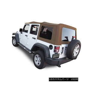 �y�E�\�t�g�g�b�v Jeep Wrangler 4 DR JK Soft Top, 2010-17, Tinted Windows, Saddle Sailcloth �W�[�v�E�����O���[4 DR JK�\�t�g�g�b�v�A2010-17�A�e�B���e�b�h�E�E�C���h�E�Y�A�T�h���E�Z�C���N���X �y���s�A���i