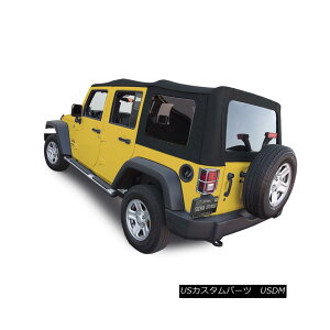 yE\tggbv Jeep Wrangler 4DR JK Soft Top, 2007-09, Press Polish Windows, Black Canvas W[vO[4DR JK\tggbvA2007-09AvX|[hWindowsAubNLoX