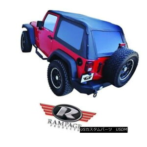 �y�E�\�t�g�g�b�v Rampage Frameless Trail Top w/ Tint 2007-2017 Jeep Wrangler JK 2 Dr 109935 Black �����y�C�W�E�t���[�����X�E�g���C���E�g�b�v�i�e�B���g2007-2017�j�W�[�v�E�����O���[JK 2�h�N�^�[109935�u���b