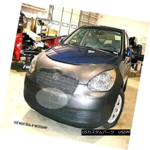 フルブラ ノーズブラ Lebra Front End Mask Cover Bra Fits 06-11 Hyundai Accent W/O bottom black spoilr Lebraフロントエンドマスクカバーブラは06-11 Hyundai Accent W / O bottom black spoilr