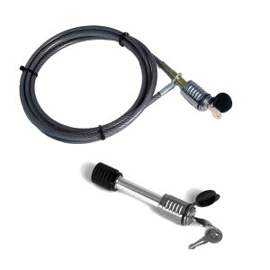 USサイクルキャリア Hitch Lock for 2" Receiver Hitch + Cable Lock Keyed Alike - Bike Rack or Trailer 2インチのヒッチロック - レシーバーヒッチ+ケーブルロックキーイング - 自転車ラックまたはトレーラー