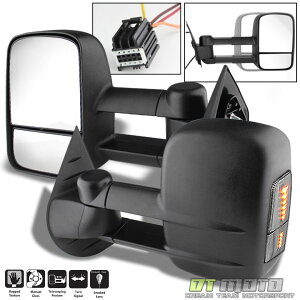 ~[ LEFT+RIGHT 07-14 Silverado Sierra MANUAL Telescoping Tow Mirror LED Signal Smoke LEFT + RIGHT 07-14Vo[hVG}jAeXR[vgE~[LEDVOi