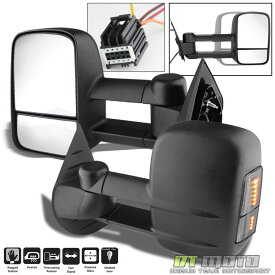 ミラー Pair(2) SMOKE LED 2007-2013 Silverado Sierra Power Heated Tow Telescoping Mirror ペア（2）SMOKE LED 2007-2013 Silverado Sierraパワーヒートトウテレスコピックミラー