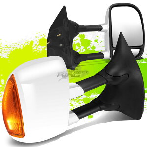 ~[ FOR 99-07 SUPERDUTY ADJUSTABLE CHROME EXTENDABLE+LED SIGNAL TOWING SIDE MIRROR 99-07̂߂̒x\ȃN\+ LEDMTCh~[