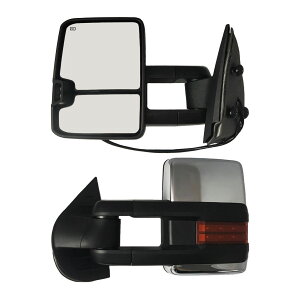 �~���[ New Driver/Left Power Amber Turn Signal Tow Mirror Chrome for Chevy/GMC 2007-13 Chevy / GMC�p�V�^�h���C�o�[/���p���[�A���o�[�^�[���V�O�i���g�E�~���[�N����2007-13