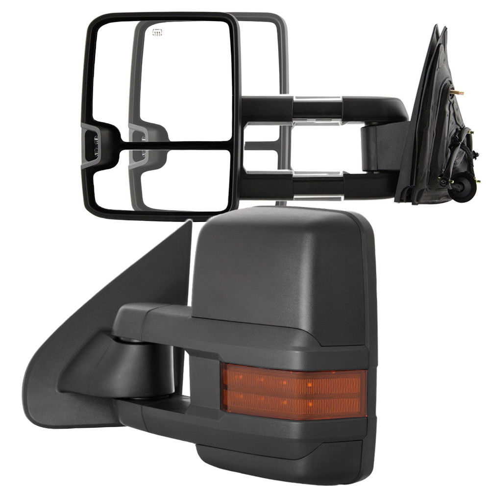ミラー New Driver/Left Power Amber LED Turn Signal Tow Mirror for Chevy/GMC Truck 03-06 Chevy / GMCトラック用の新型ドライバー/左パワーアンバーLEDターンシグナルミラー ドアミラー