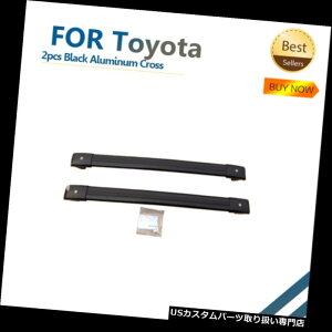 LA g^vh2010-2016N̂߂2{̍A~jENXo[̉̉ݕו̒I 2pcs Black Aluminum Cross Bar Roof Cargo Luggage Rack For Toyota Prado 2010-2016