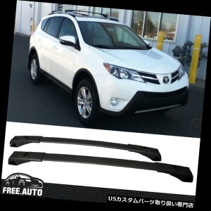 LA 13-16g^RAV4ubNgbv[tbNNXo[A~OEX^CɃtBbg Fit For 13-16 Toyota RAV4 Black Top Roof Rack Cross Bar Aluminum OE Style
