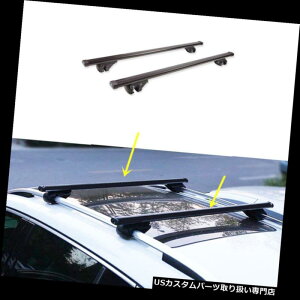 キャリア スバルフォレスター2008年-2016年のための2本の黒いアルミニウムクロスバールーフラゲッジラック 2pcs Black Aluminum Cross Bar Roof Luggage Rack For Subaru Forester 2008-2016
