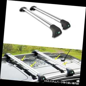 LA |VF}J2014-2016N̂߂2 *F̃A~jENXo[̉̉ݕו̒I 2*Silvery Aluminum Cross Bar Roof Cargo Luggage Rack For Porsche Macan 2014-2016
