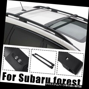 LA 2XԂ̃[tbNNXo[וLAtgXotHX^[pobN 2X Car Roof Rack Cross Bars Luggage Carrier FrontBack For Subaru Forester