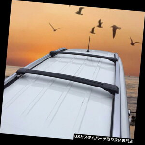 �L�����A �V�{���[�j�oMK2 2016�v���[���g�u���b�N�p�A���~���[�t���b�N�N���X�o�[�Z�b�g Aluminium Roof Rack Cross Bar Set for Chevrolet Niva MK2 2016 Present Black
