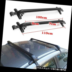 LA A~jEԂ̏̉ו̃LÃ[tbN߉\ȑg̃NXo[MT Aluminum Car Top Luggage Carrier Roof Rack Adjustable Window Frame Cross Bar MT