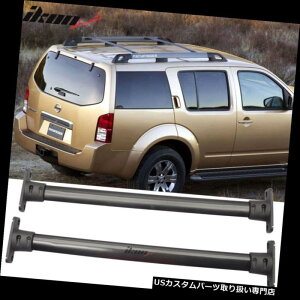 LA 05-12YpXt@C_[OEt@Ng[X^C[tbNNXo[ubNyAɃtBbg Fits 05-12 Nissan Pathfinder OE Factory Style Roof Rack Cross Bar Black Pair