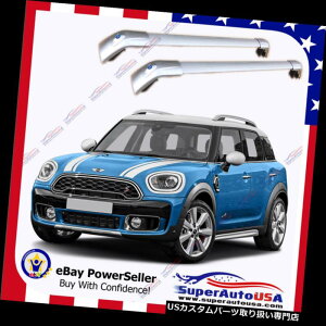 �L�����A 2011-2019 MINI COUNTRYMAN�p�V���o�[�g�b�v���[�t���b�N��ו��ו��N���X�o�[�t�B�b�g Silver Top Roof Rack Baggage Luggage Cross Bar Fit FOR 2011-2019 MINI COUNTRYMAN �y���s�A���i�z