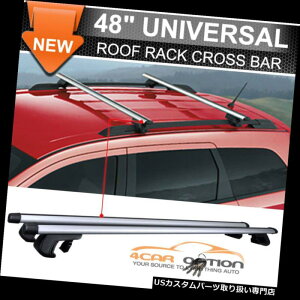 LA A~jE48C`120CM̏̃[tbN̏\_ו̃LA߉\ȃNv Aluminum 48 Inch 120CM Top Roof Rack Cross Bar Luggage Carrier Adjustable Clamps