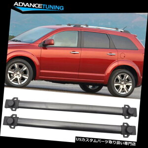 LA 09-17_bWW[j[OEX^C[tbNNXo[ubNABSA~yAɃtBbg Fits 09-17 Dodge Journey OE Style Roof Rack Cross Bar Black ABS Aluminum Pair