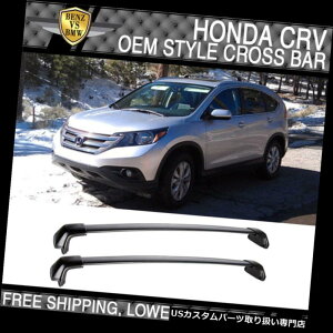 キャリア フィット12-16ホンダCRV CR-V OE工場スタイルルーフラッククロスバーブラックポリッシュ Fits 12-16 Honda CRV CR-V OE FACTORY Style Roof Rack Cross Bar Black Polish