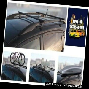 LA ȍ|S|rj[̏h{Ă\̉_̒IZbg̑g Heavy Duty Black Steel PVC Coated Cross Roof Bar Rails Rack Set Pair