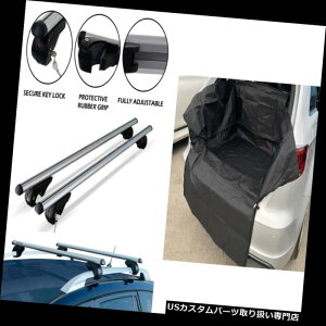 LA wr[f[eBA~[to[NXZbgyA+iCubNgNu[c}bgCi[ Heavy Duty Aluminium Roof Bar Cross Set Pair + Nylon Black Trunk Boot Mat Liner