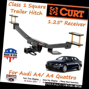 qb`o[ AEfBA4̂߂1.25 "̎M@̊ǂtĂ11186̃J[g̃NX1̐`̃g[[̘A 11186 Curt Class 1 Square Trailer Hitch with 1.25" Receiver Tube for Audi A4