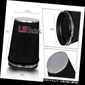 GACe[N Ci[_Ng 6C`6 "152mm̓̃AL̂߂̗₽C̉~`̃gbNtB^[ BLACK 6 Inches 6" 152mm Inlet Cold Air Intake Cone TRUCK FILTER For Acura