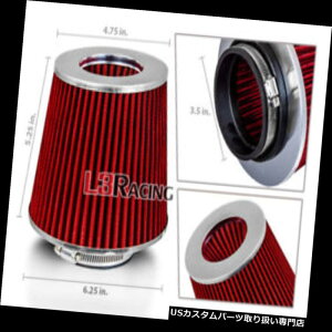 USGACe[N Ci[_Ng 3.5C`3.5 "rCbN̂߂89mm̗̓₽C̊~`tB^[ RED 3.5 Inches 3.5" 89mm Inlet Cold Air Intake Dry Cone FILTER For Buick