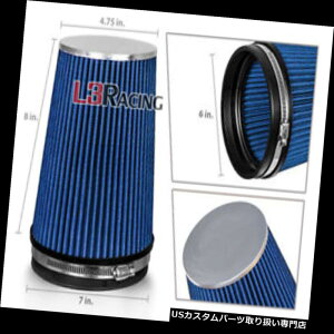 USGACe[N Ci[_Ng 6C`6 "152mm̗̓₽C̉~`g^̂߂̒gbNtB^[ BLUE 6 Inches 6" 152mm Inlet Cold Air Intake Cone Long TRUCK FILTER For Toyota