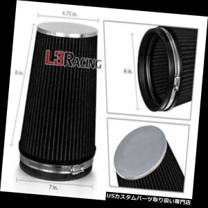 USGACe[N Ci[_Ng BLACK 6 "C`152 mmR[hGACe[NR[OgbNtB^[}c_tH[h BLACK 6" Inches 152mm Inlet Cold Air Intake Cone Long TRUCK Filter Mazda  For