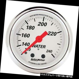 USタコメーター オートメーター1332北極白機械水温計 Auto Meter 1332 Arctic White Mechanical Water Temperature Gauge