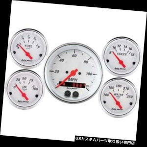 US^R[^[ I[g[^[1350kɔ5s[XGPSQ[WLbg Auto Meter 1350 Arctic White 5 Piece GPS Gauge Kit