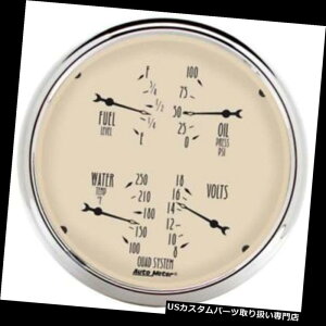 US^R[^[ I[g[^[1810AeB[Nx[WcNbhQ[W Auto Meter 1810 Antique Beige Air-Core Quad Gauge