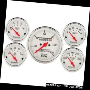 US^R[^[ I[g[^[1300A[NeBbNzCg5s[XQ[WLbgiXs[hXs[hICtj {g Auto Meter 1300 Arctic White 5 Piece Gauge Kit w/ Speedo Temp Oil Fuel  Volts