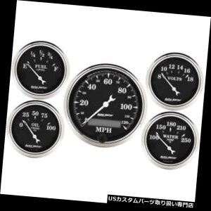 US^R[^[ I[g[^[1709I[h^CubN5s[XQ[WZbgAdCXs[h[^[ Auto Meter 1709 Old Tyme Black 5 Piece Gauge Set, Electric Speedometer