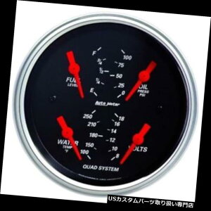 US^R[^[ [g1412̃fUCi[c̃NH[h̃Q[WA3-3 / 8C` Auto Meter 1412 Designer Black Air-Core Quad Gauge, 3-3/8 Inch