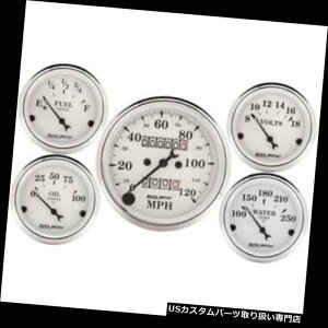 US^R[^[ I[g[^[1601I[h^CzCg5Q[WZbgAJjJXs[h[^[ Auto Meter 1601 Old-Tyme White 5 Gauge Set, Mechanical Speedometer