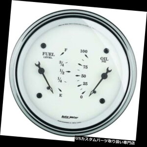 US^R[^[ I[g[^[1624I[h^CzCgGA[RAGNgbNfAQ[WA3-3 / 8 Auto Meter 1624 Old-Tyme White Air-Core Electric Dual Gauge, 3-3/8