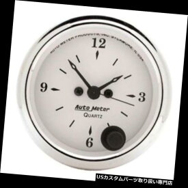 USタコメーター オートメーター1686年オールドタイムホワイトクォーツ時計ゲージ、2-1 / 16インチ Auto Meter 1686 Old-Tyme White Quartz Clock Gauge, 2-1/16 Inch