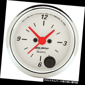 USタコメーター オートメーター1385北極ホワイトクォーツ時計ゲージ Auto Meter 1385 Arctic White Quartz Clock Gauge