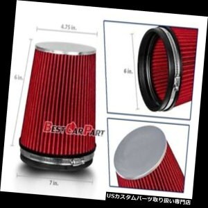 USGACe[N Ci[_Ng ԂZ6 "152mm̓̃gbN̋C̉~`̎ւ̊GAtB^[ RED Short 6" 152mm Inlet Truck Air Intake Cone Replacement Dry Air Filter
