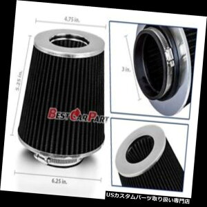 USGACe[N Ci[_Ng 3 "76 mmzC╗Ce[NR[ihCGAtB^[ BLACK 3" 76mm Inlet Cold Air Intake Cone Replacement Quality Dry Air Filter