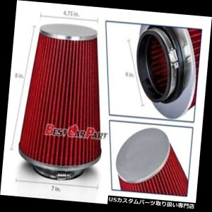 USGACe[N Ci[_Ng 4C`102mm̗₽C̃R[gbN̒tB^[4 "VԂAL/z_ 4 Inches 102 mm Cold Air Intake Cone Truck Long Filter 4" NEW RED Acur